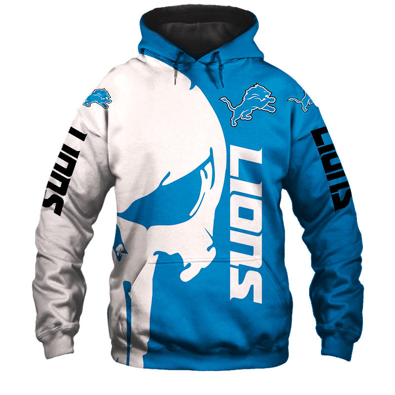 Detroit Lions Hoodie 3D Skull Printed Gifts for Fans 0