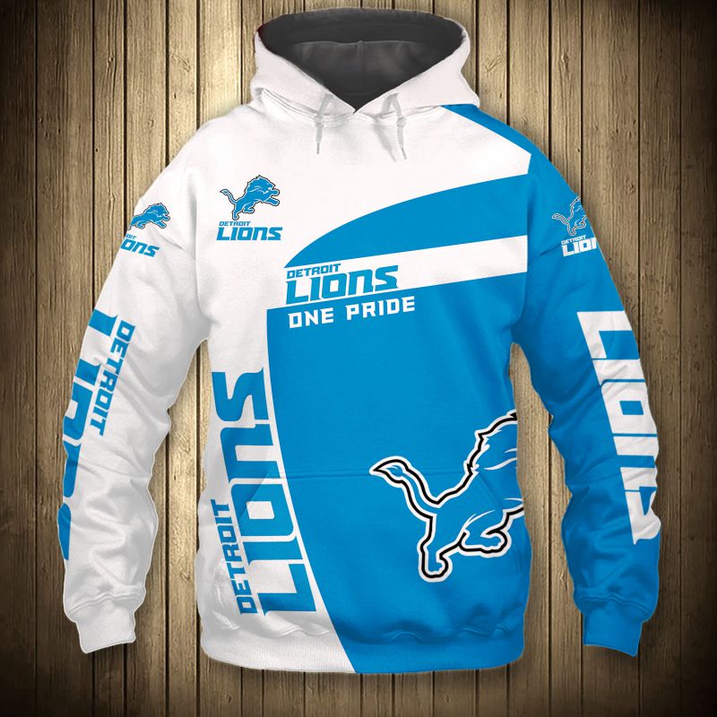 Detroit Lions Hoodie 3D Zip Hoodie Pullover Gift for Fans 0