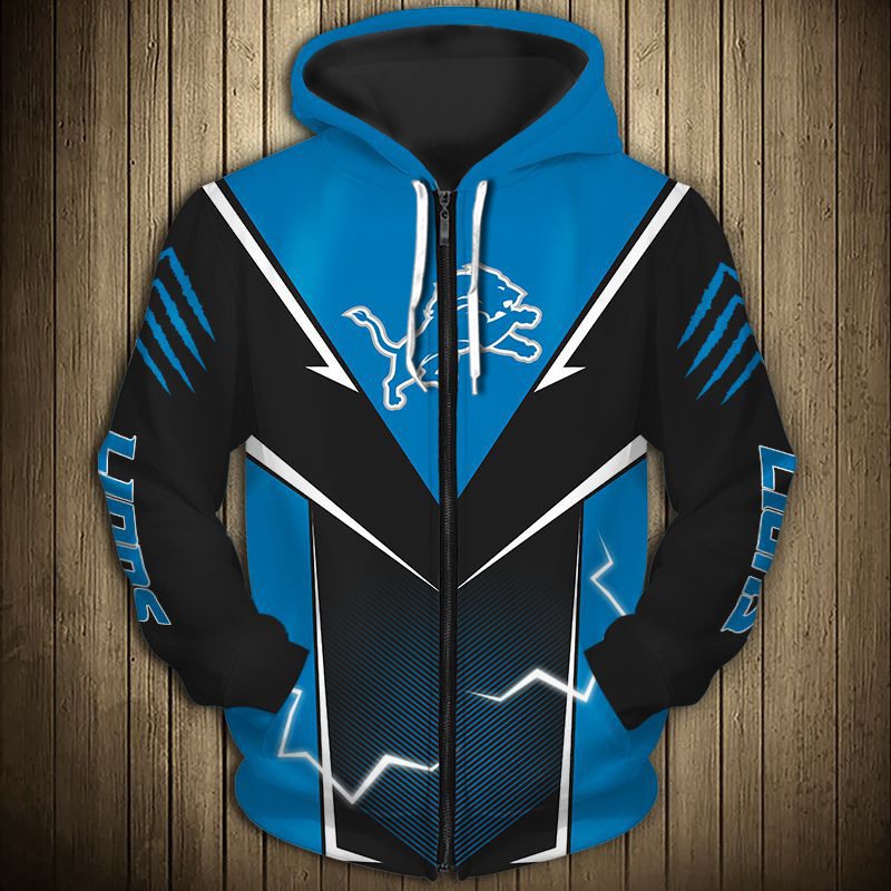 Detroit Lions Hoodie Lightning Graphic Gifts for Fans 0