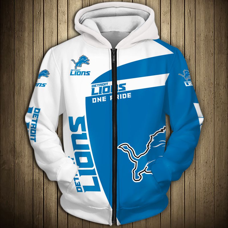 Detroit Lions One Pride All Over Print Zip Up Hoodie For Fans 0