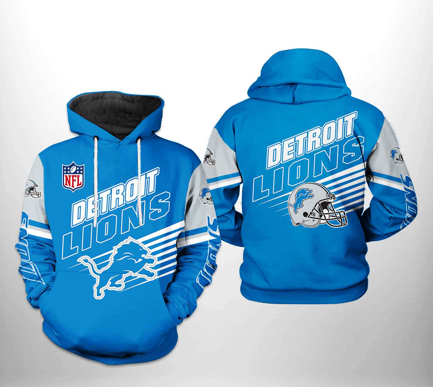 Detroit Lions Team All Over Print Hoodie Great For Showing Team Spirit 0