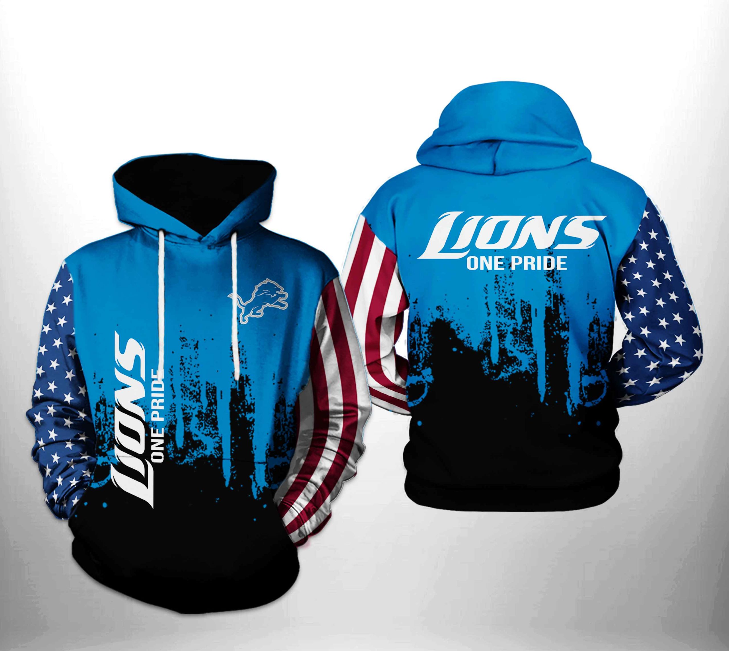 Detroit Lions Team Us All Over Print Hoodie With Zipper Perfect For Patriotic Fans 0