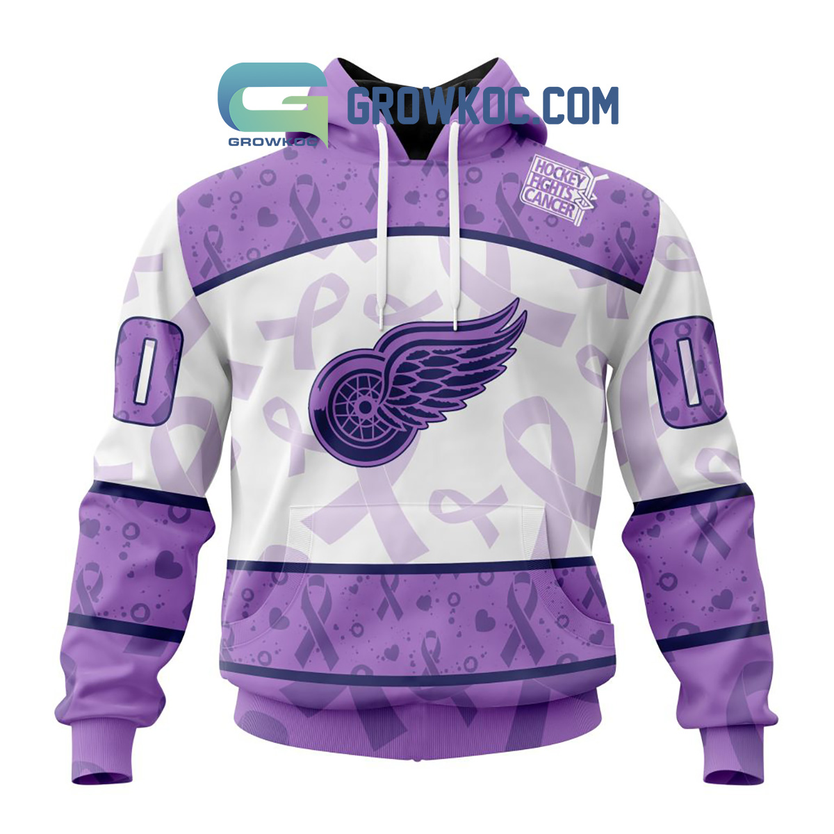 Detroit Red Wings Lavender Fight Cancer Personalized Hoodie Shirts2B1 PxBZg