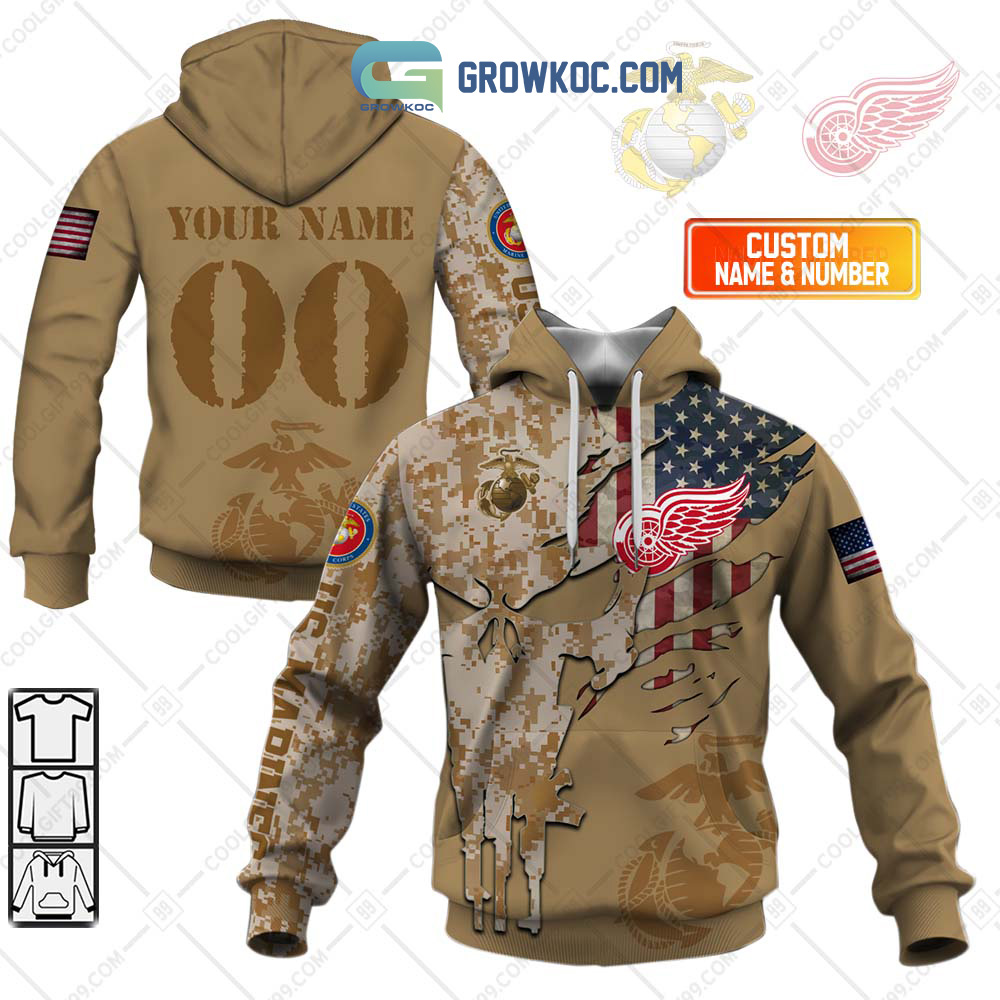 Detroit Red Wings Marine Corps Personalized Hoodie Shirts2B1 uJ8sS