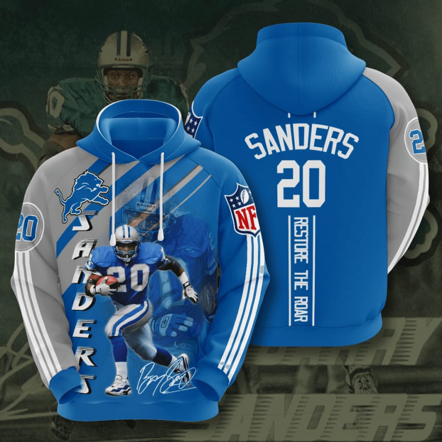 Detroit Lions Barry Sanders All Over Print Hoodie