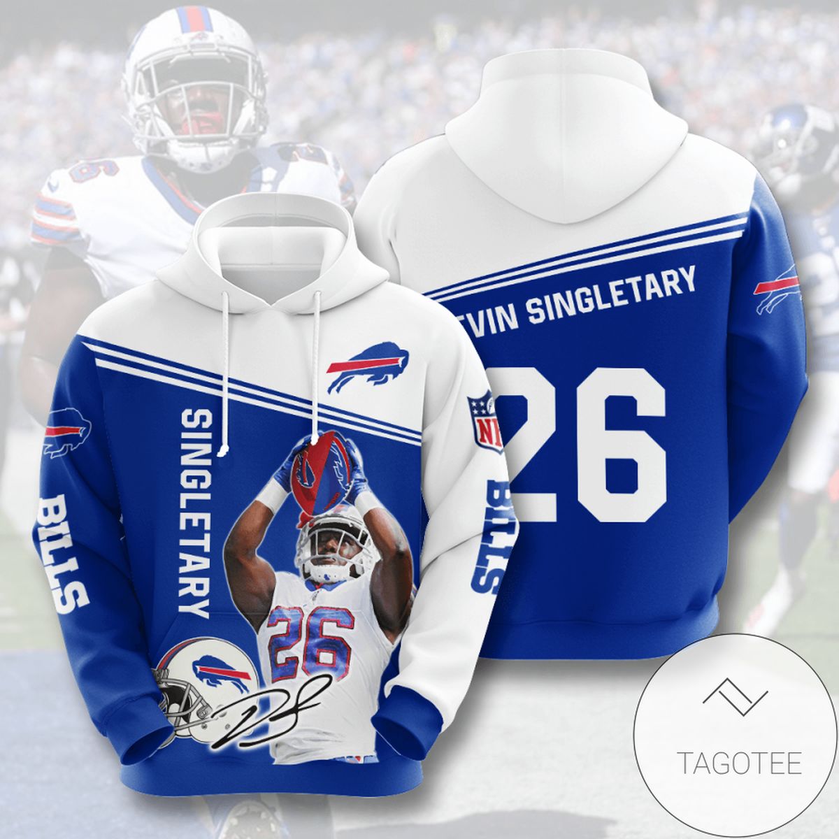 Devin Singletary Buffalo Bills 3D Printed Hoodie Zipper Hooded Jacket