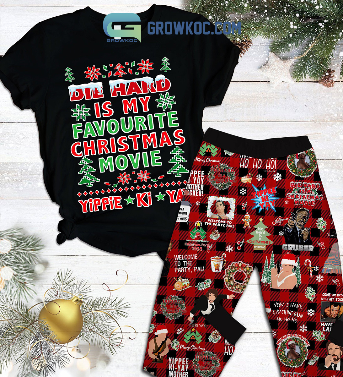 Die Hard Is My Favourite Christmas Movie Pajamas Set2B1 amhZY