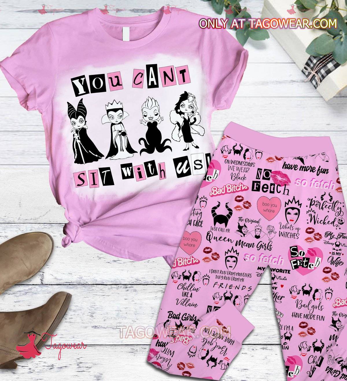 Disney Villains You Cant Sit With Us Queen Mean Girls Pajamas Set