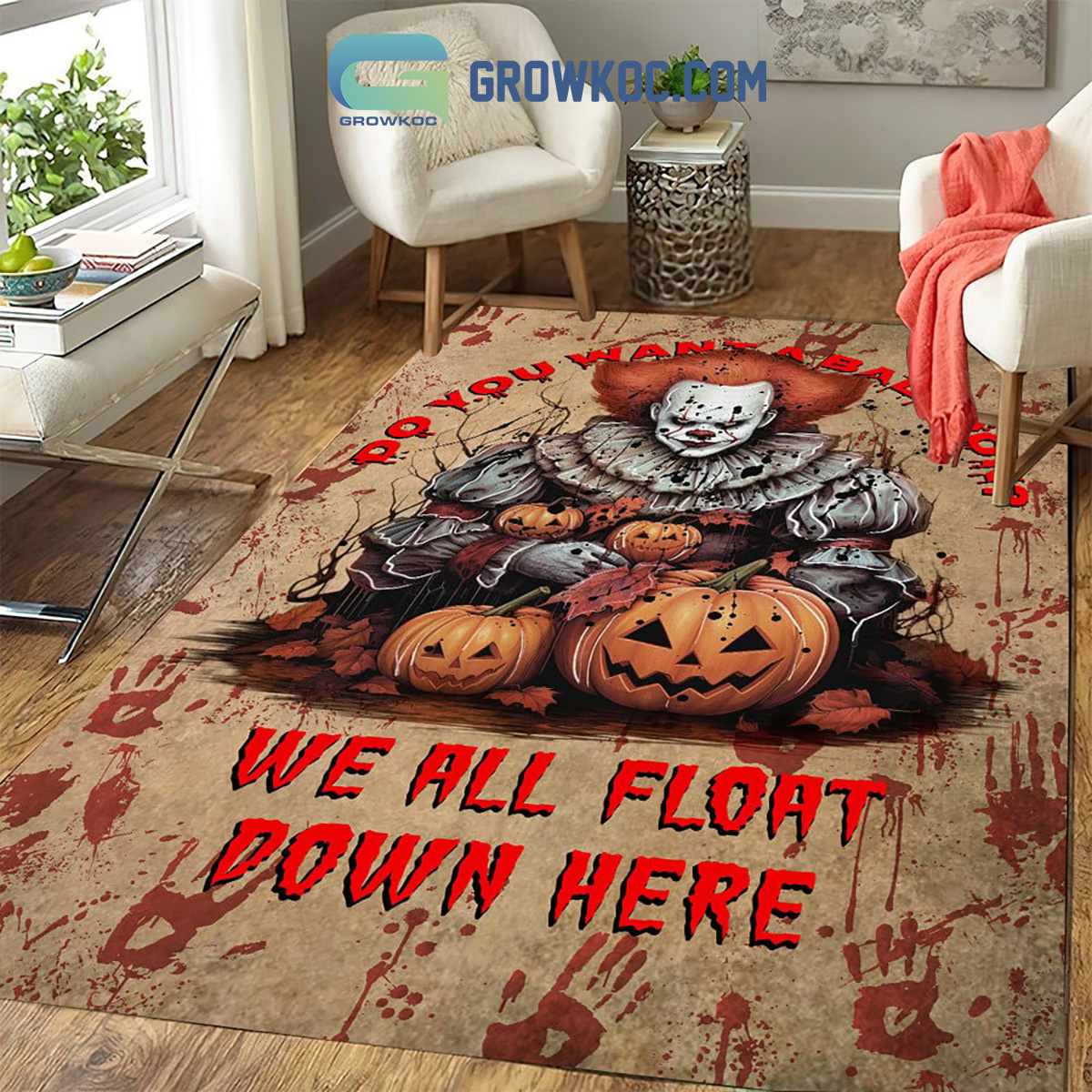 Do You Want A Balloon We All Float Down Here Horror Movies Halloween Home Decor Rectangle Rug Carpet2B1 FM6nZ