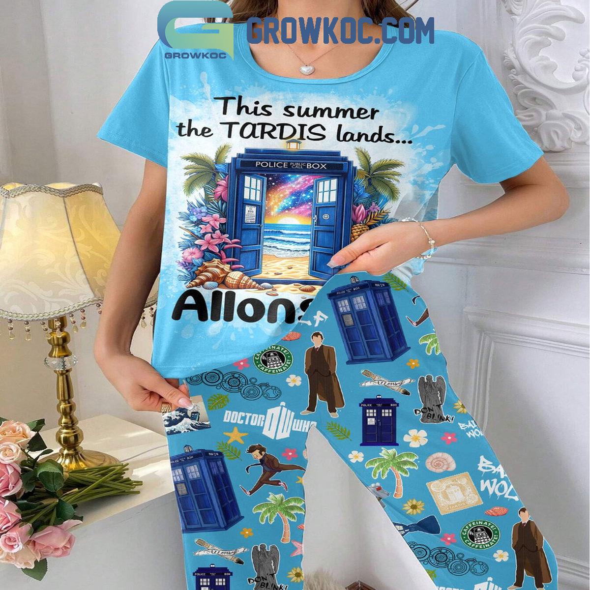 Doctor Who This Summer The Tardis Land Allons y Fleece Pajamas Set 1 Ew5qJ