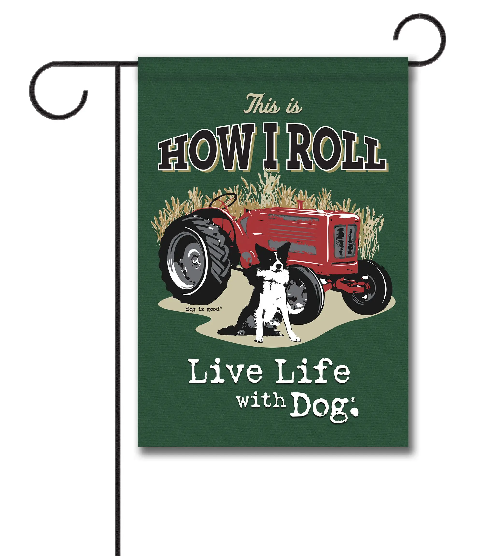 Dog with Tractor Farm Garden Flag