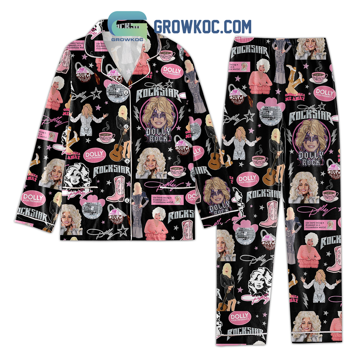 Dolly Parton Cowboy Take Me Away Pajamas Set2B1 ym4yC