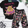 Dolly Parton Me Valentine Black Fleece Pajamas Set2B1 4x5iM