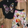 Dolly Parton Music Pattern Butterfly Pajamas Set