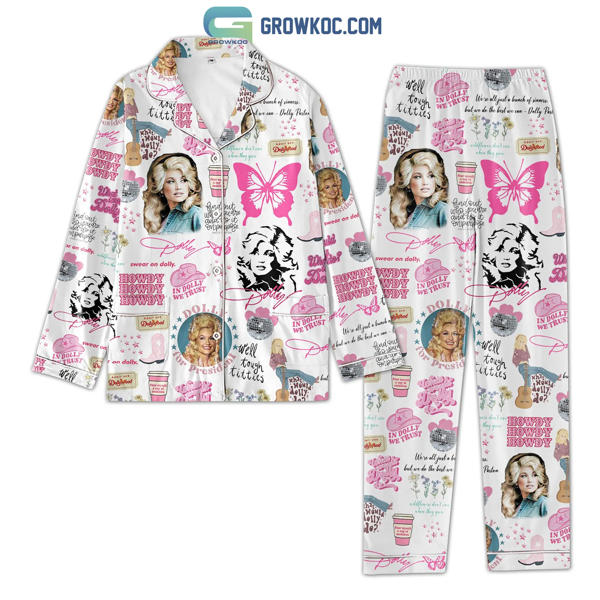 Dolly Parton President We Trust Pajamas Set2B1 sCQbz