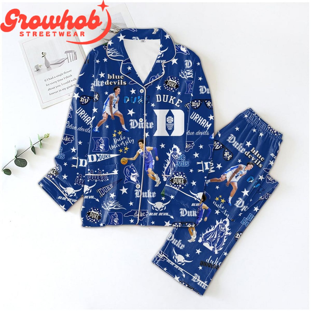 Duke Blue Devils Go Blue Devils Polyester Pajamas Set 542b87 0