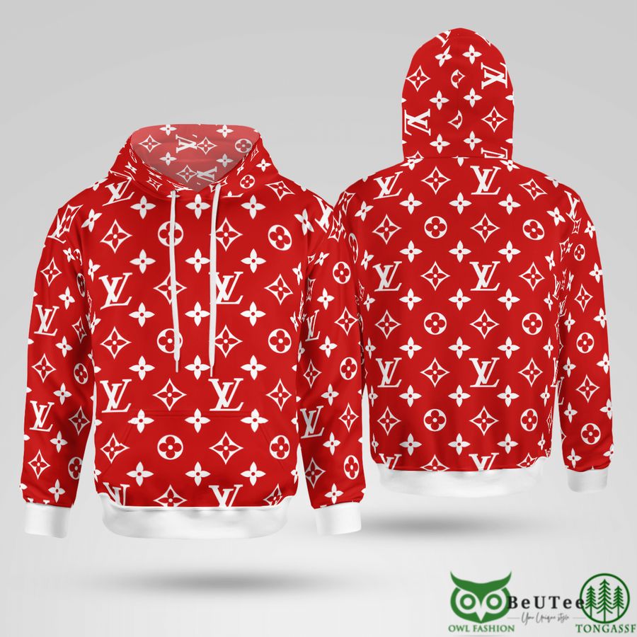 EVK5OBHK 10 Limited LV 3D hoodie Red Louis Vuitton