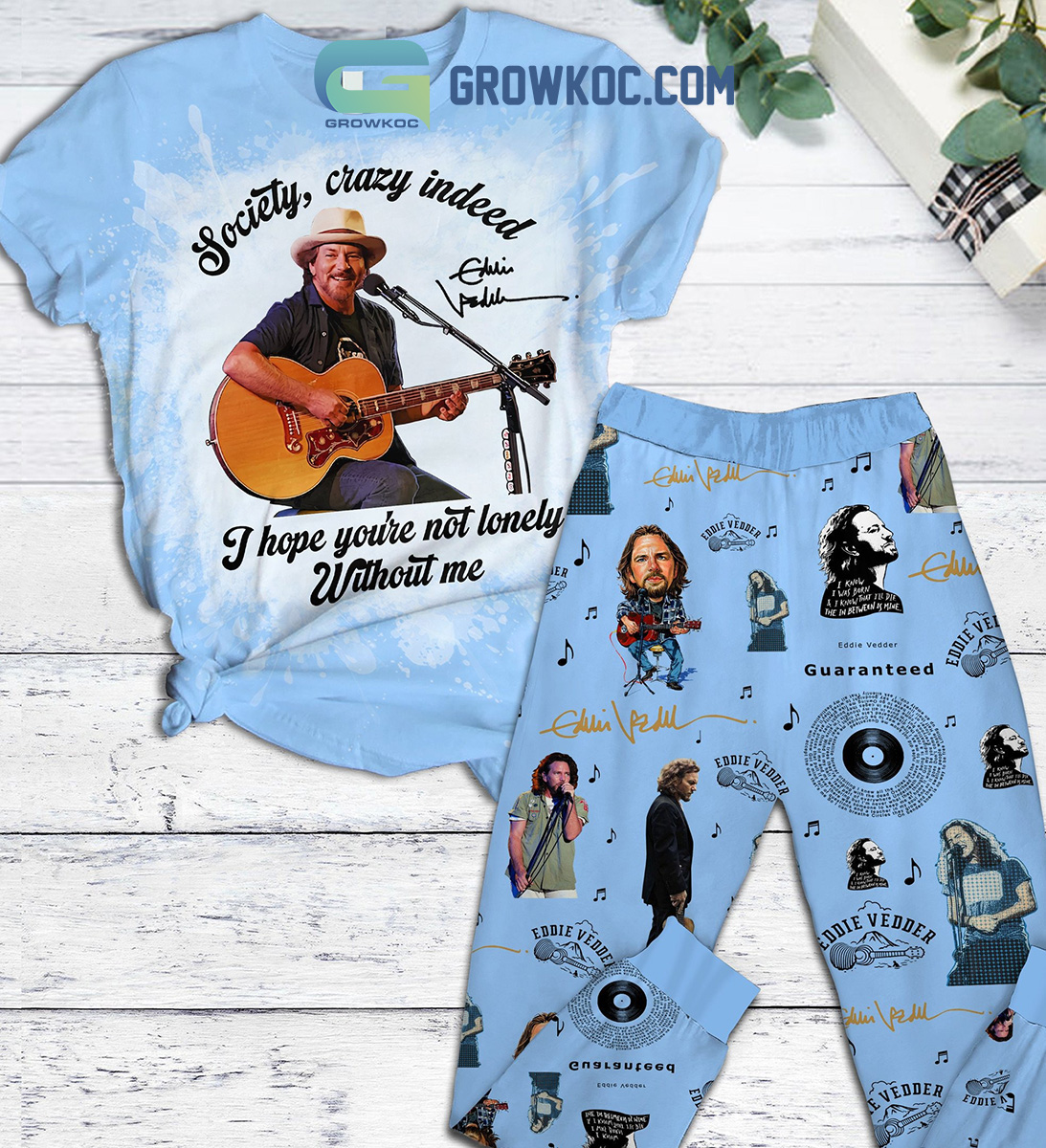 Eddie Vedder Not Lonely Without Me Fleece Pajamas Set2B1 gc3Y0