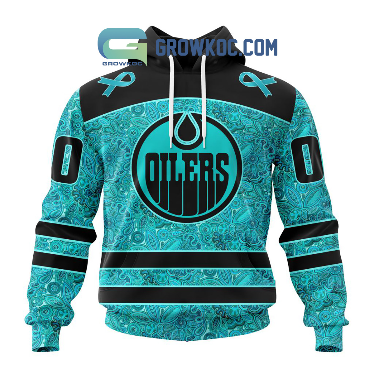 Edmonton Oilers Fight Ovarian Cancer Personalized Hoodie Shirts2B1 lstZM