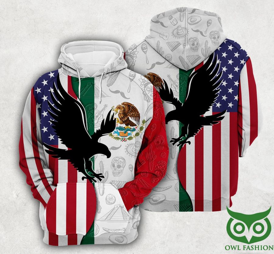 ElYLh7qA 3 Mexico Flag And Symbols Dual Citizen Hoodie