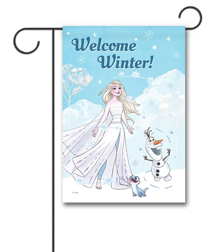 Elsa and Olaf Winter Garden Disney Flag