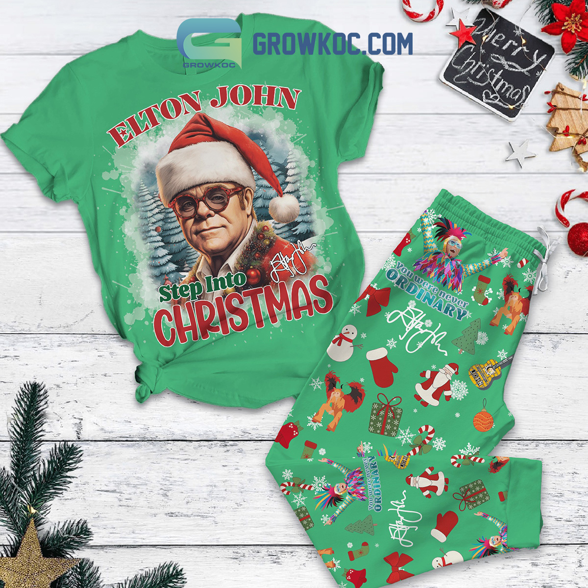 Elton John Step Into Christmas You Were Never Ordinary Pajamas Set2B1 Btb4S