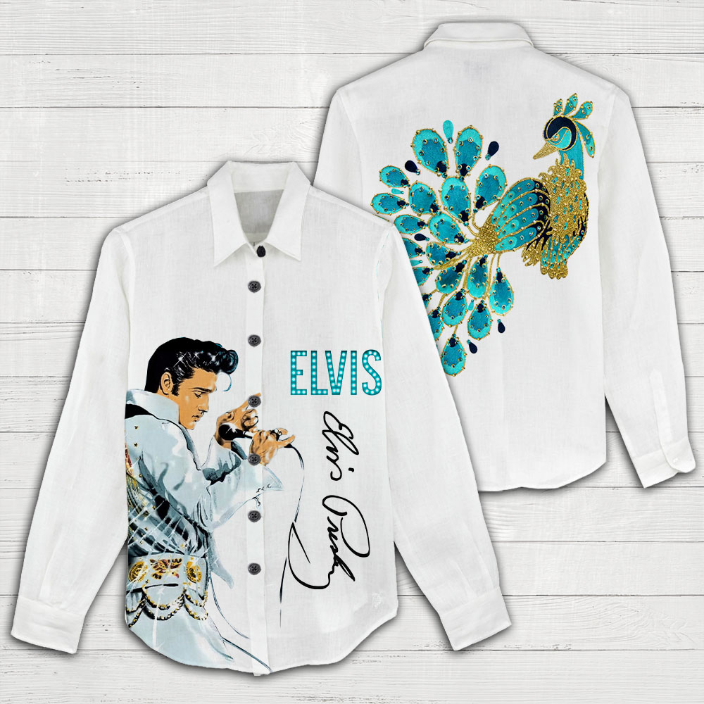 Elvis Presley 3D Linen Shirt VANDH2670 2