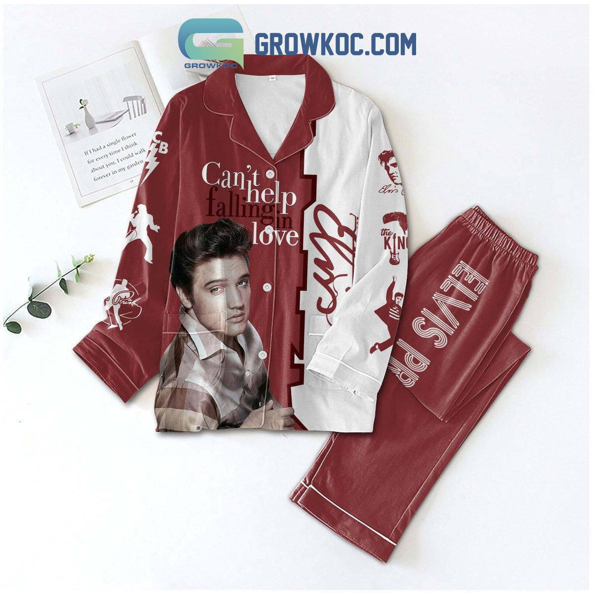 Elvis Presley Cant Help Falling In Love Polyester Pajamas Set2B1 KbcVu