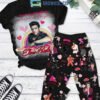 Elvis Presley Falling In Love Valentine Fleece Pajamas Set Black2B1 tA6NS