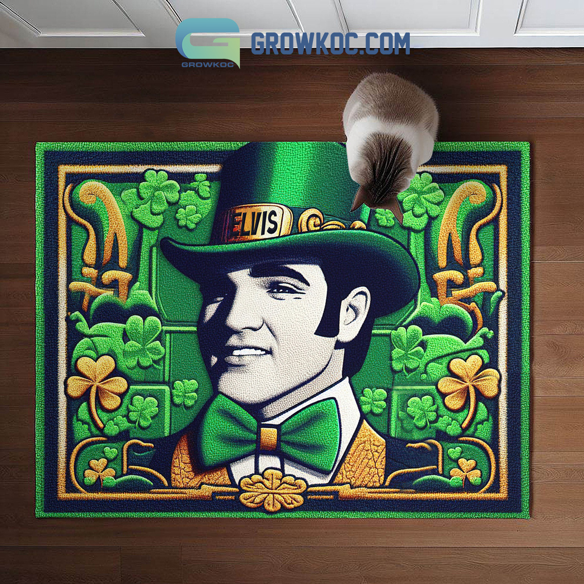 Elvis Presley Happy St. Patricks Day Doormat2B1 rjegP