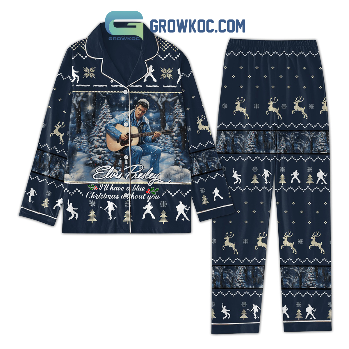 Elvis Presley Ill Have A Blue Christmas Without You Pajamas Set 579555 0