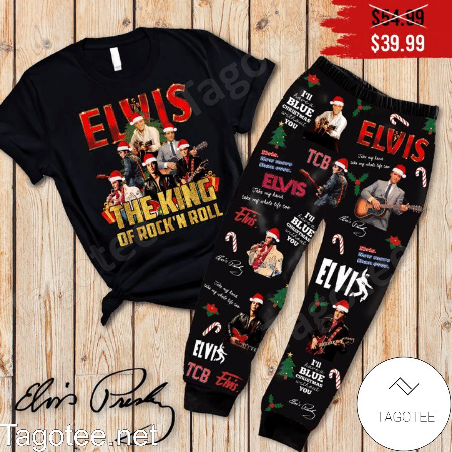 Elvis The King Of Rock n Roll Pajamas Set