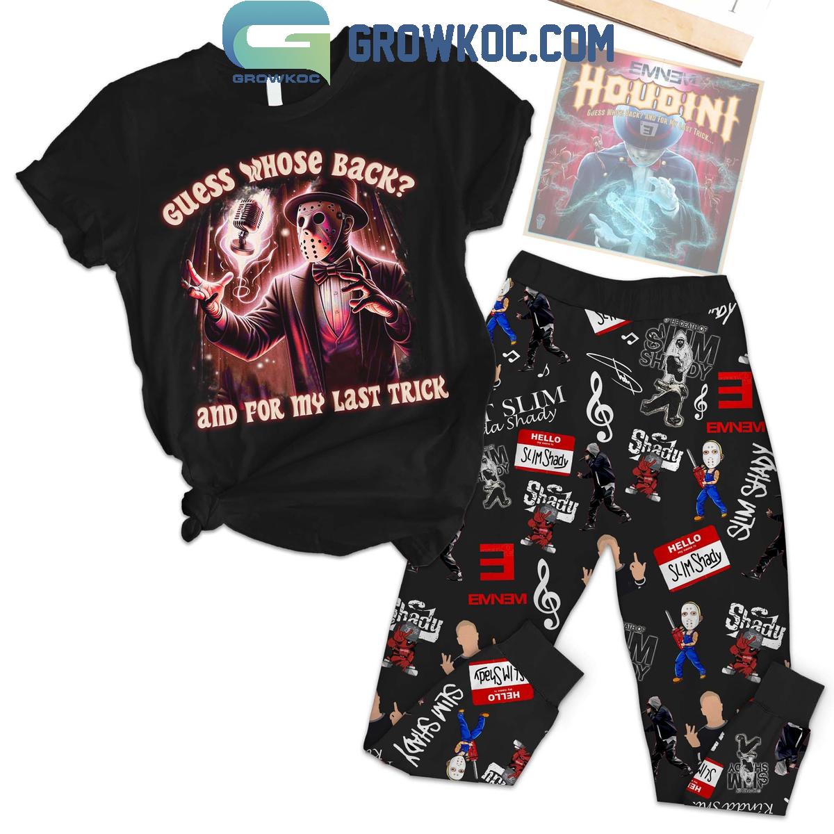 Eminem Guess Whos Back And For My Last Trick Fleece Pajamas Set 1 lJbFD