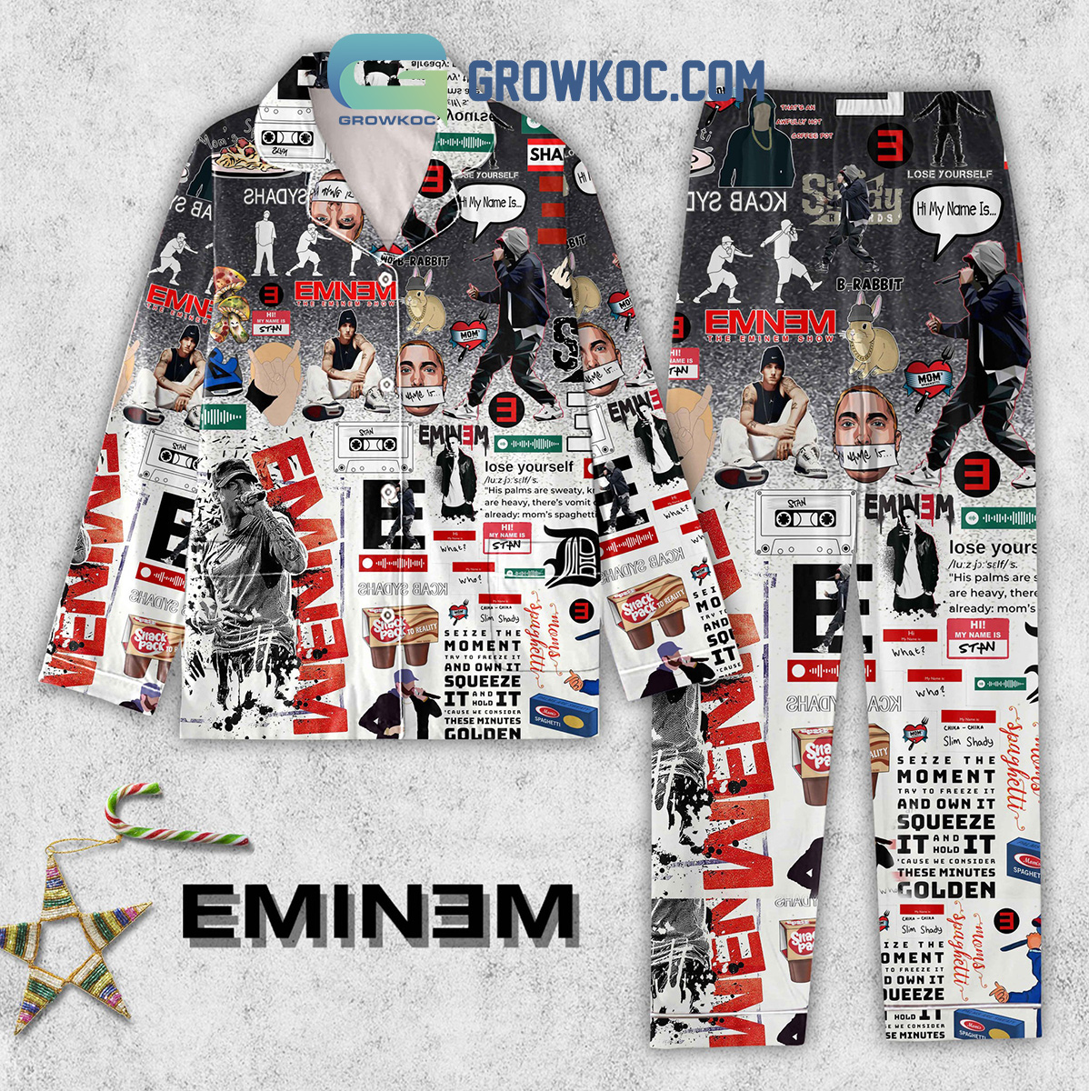 Eminem Lose Yourself Seize The Moment Polyester Pajamas Set2B1 skgXc