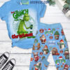 Even The Grinch Needs His Starbucks On Christmas Morning Fleece Pajamas Set2B1 1Vrd2