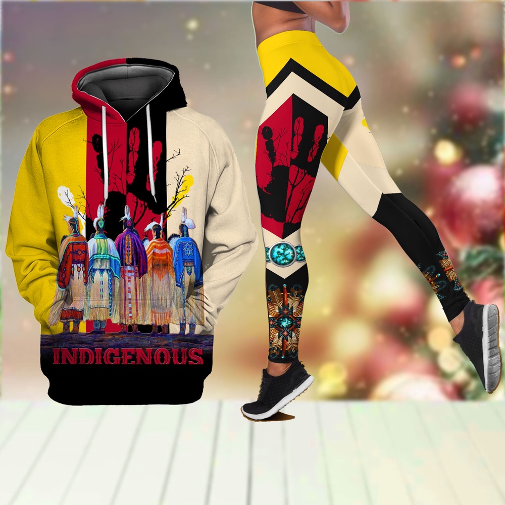 Event Red Hand Native American Hoodie Leggings Set Native American Hoodies Native American Leggings 1 vsqmzj