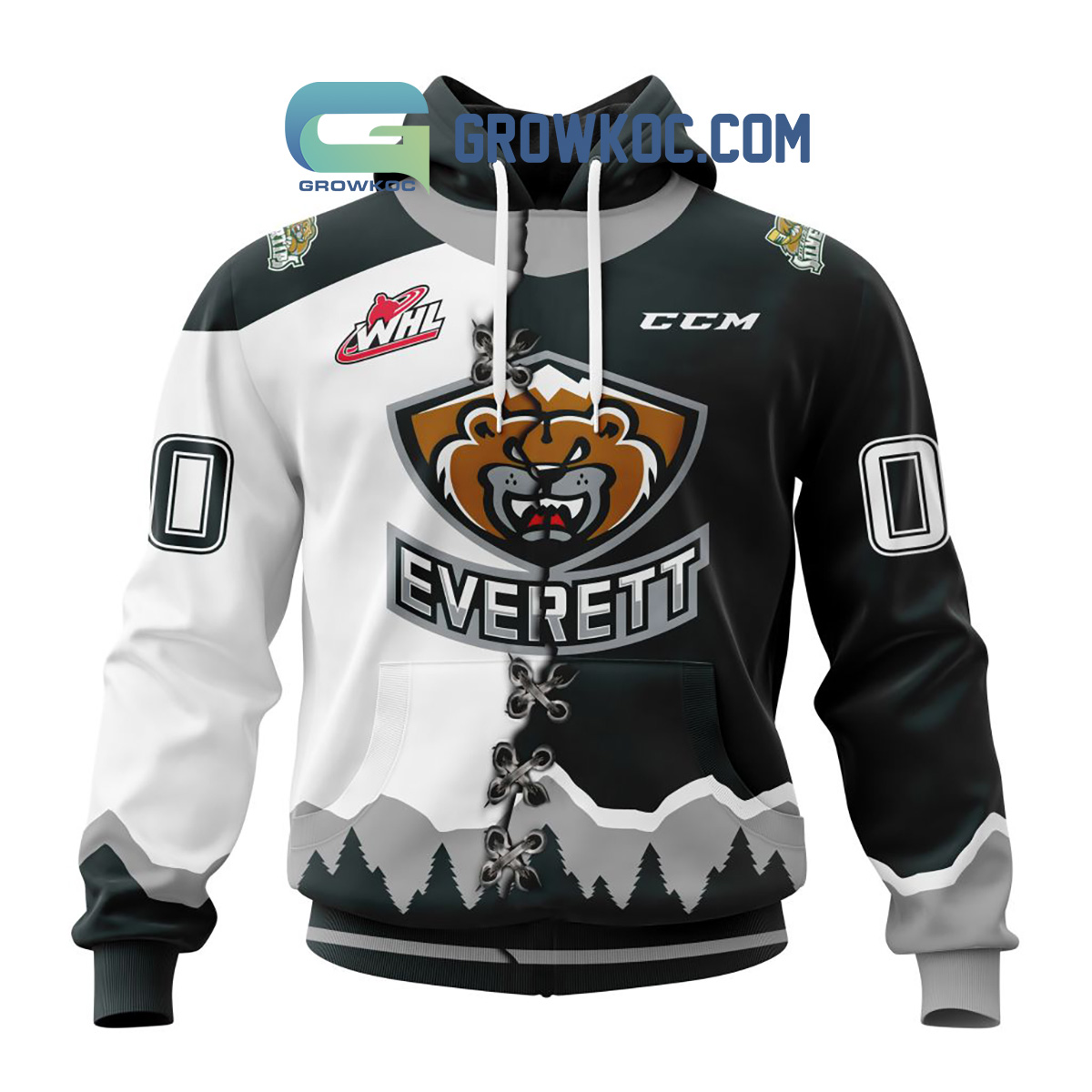 Everett Silvertips Mix Home And Away Jersey Personalized Hoodie Shirts2B1 g6qtt