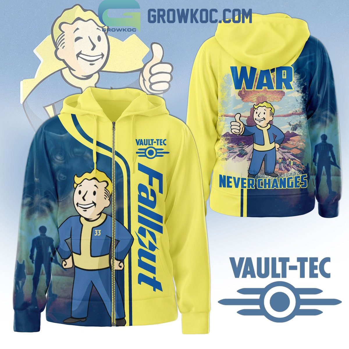 Fallout Vault Tec War Never Changes Hoodie Shirts2B1 UxMf5