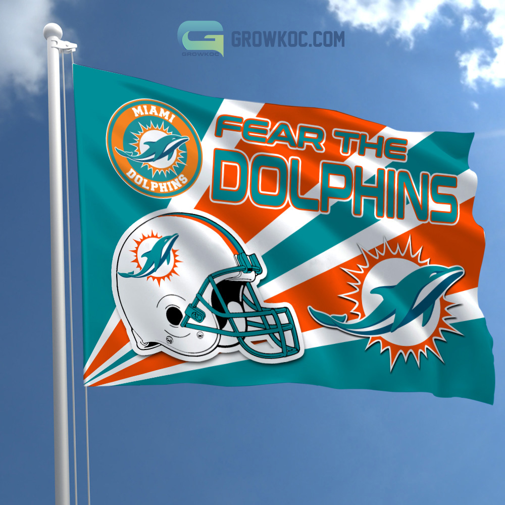 Fear The Miami Dolphins NFL House Garden Flag2B1 DpMsW