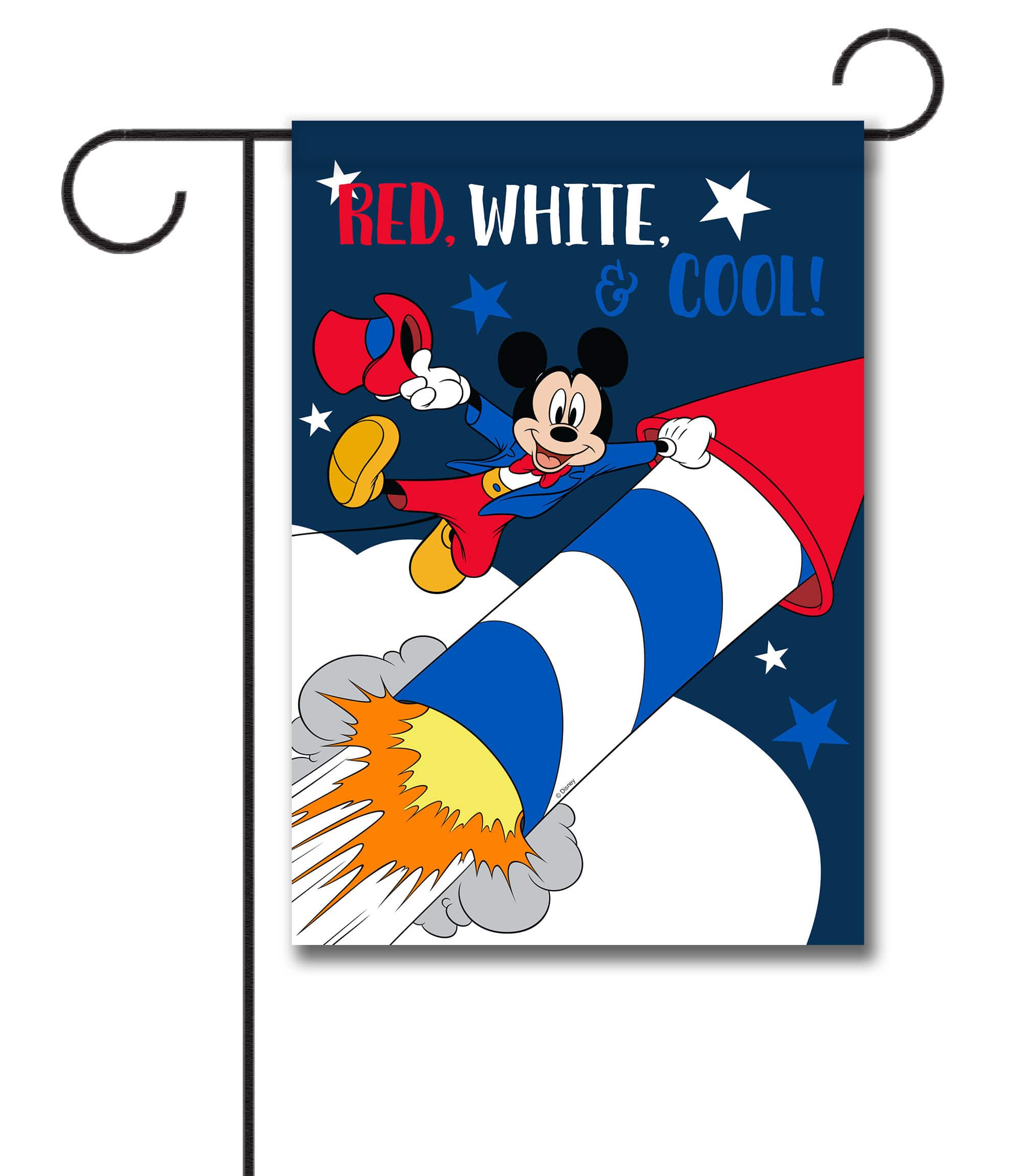 Firework Patriotic Mickey Mouse Garden Flag