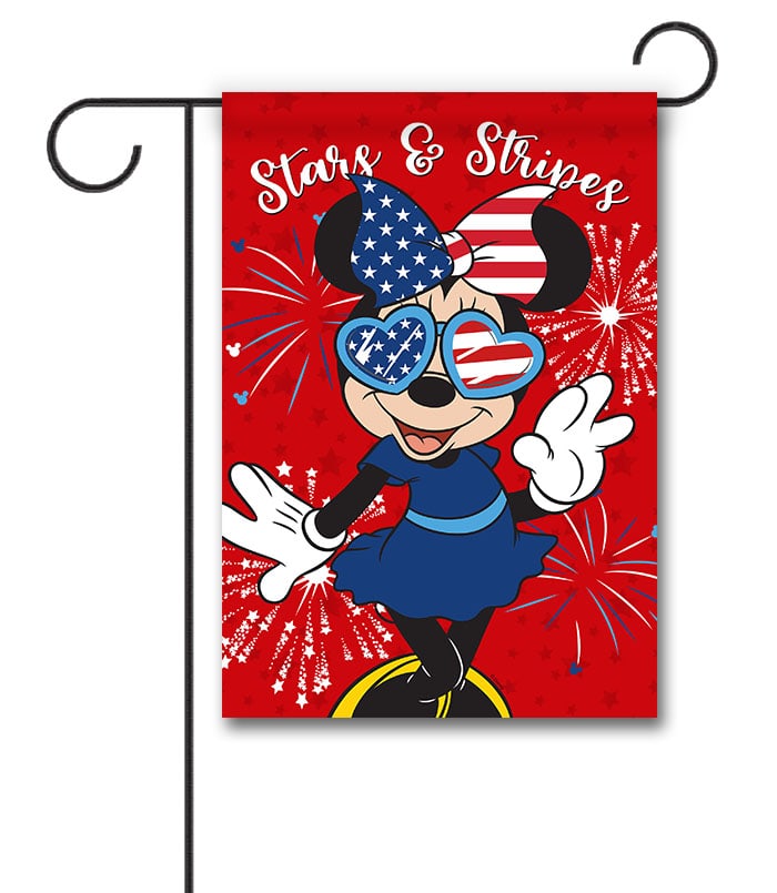 Fireworks Minnie Mouse Garden Patriotic Disney Flag