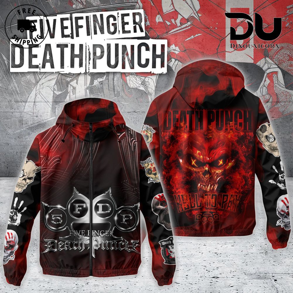 Five Finger Death Punch Hell To Pay Windbreaker Outdoor Jacket 1