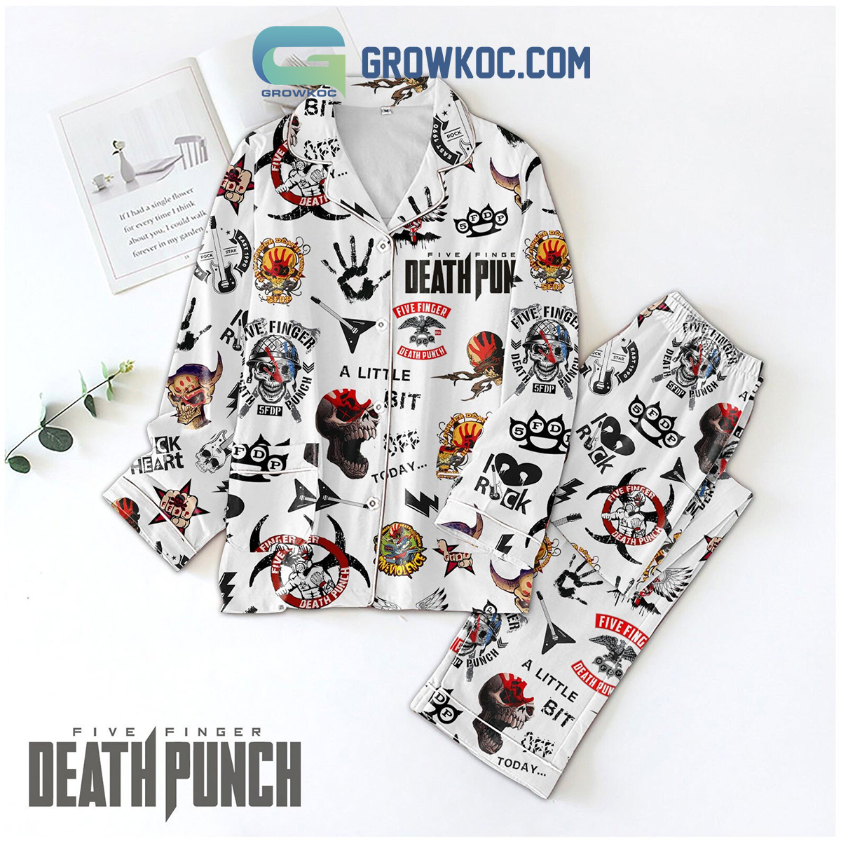 Five Finger Death Punch Loyal Fan I Love Rock Polyester Pajamas Set2B1 aKx6i