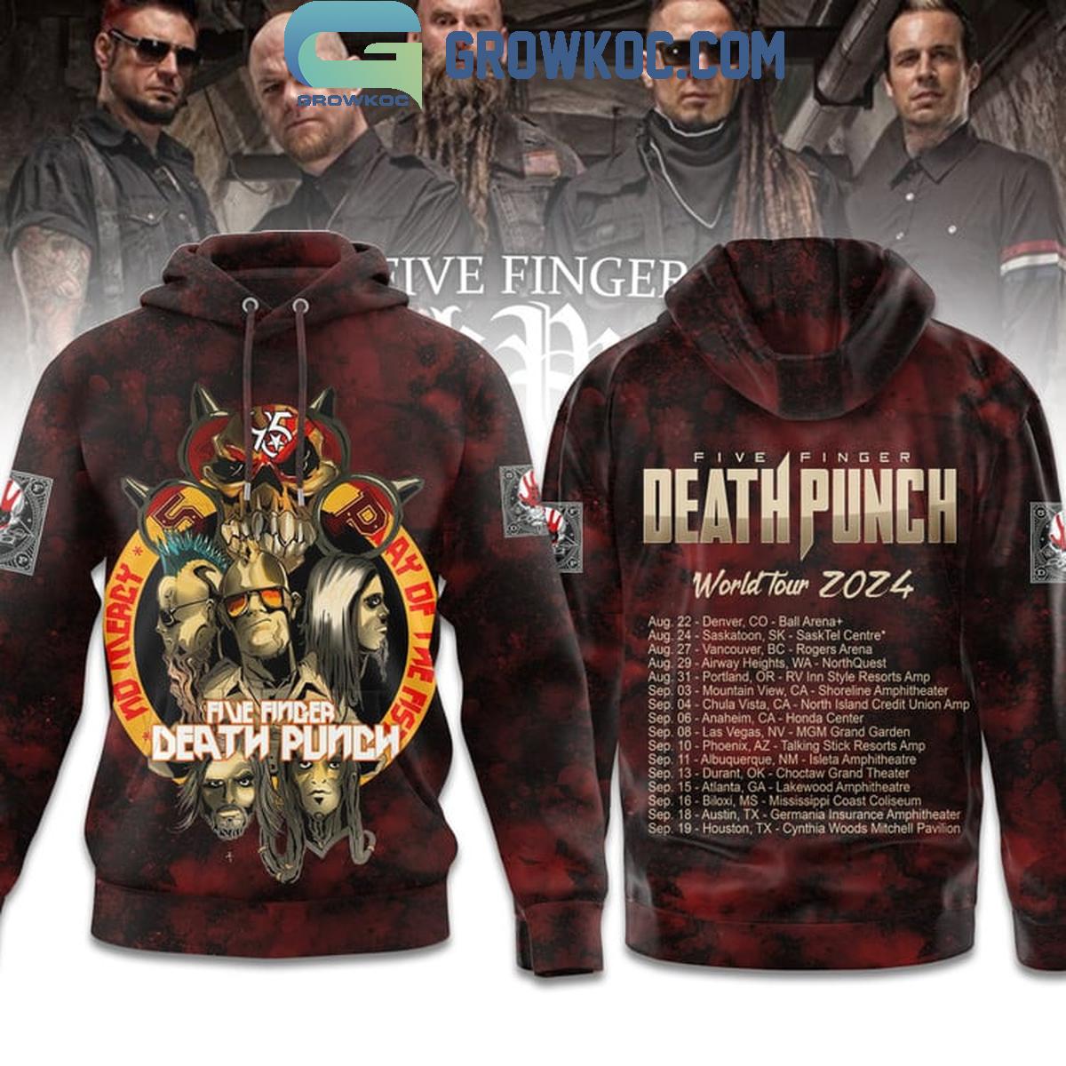 Five Finger Death Punch World Tour 2024 Schedule Hoodie T Shirt 1 E7n1o