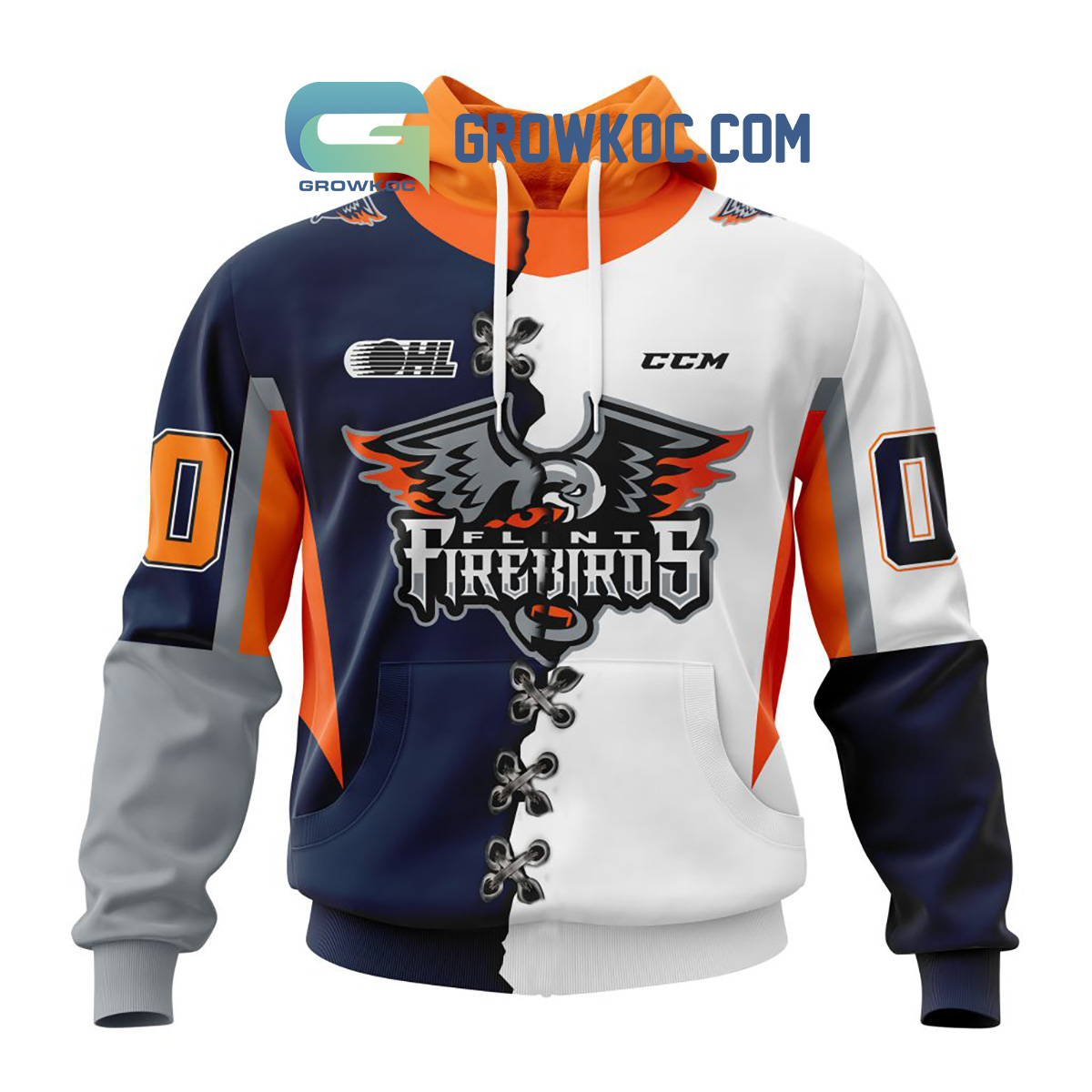 Flint Firebirds Mix Home And Away Jersey Personalized Hoodie Shirts2B1 D7BDd