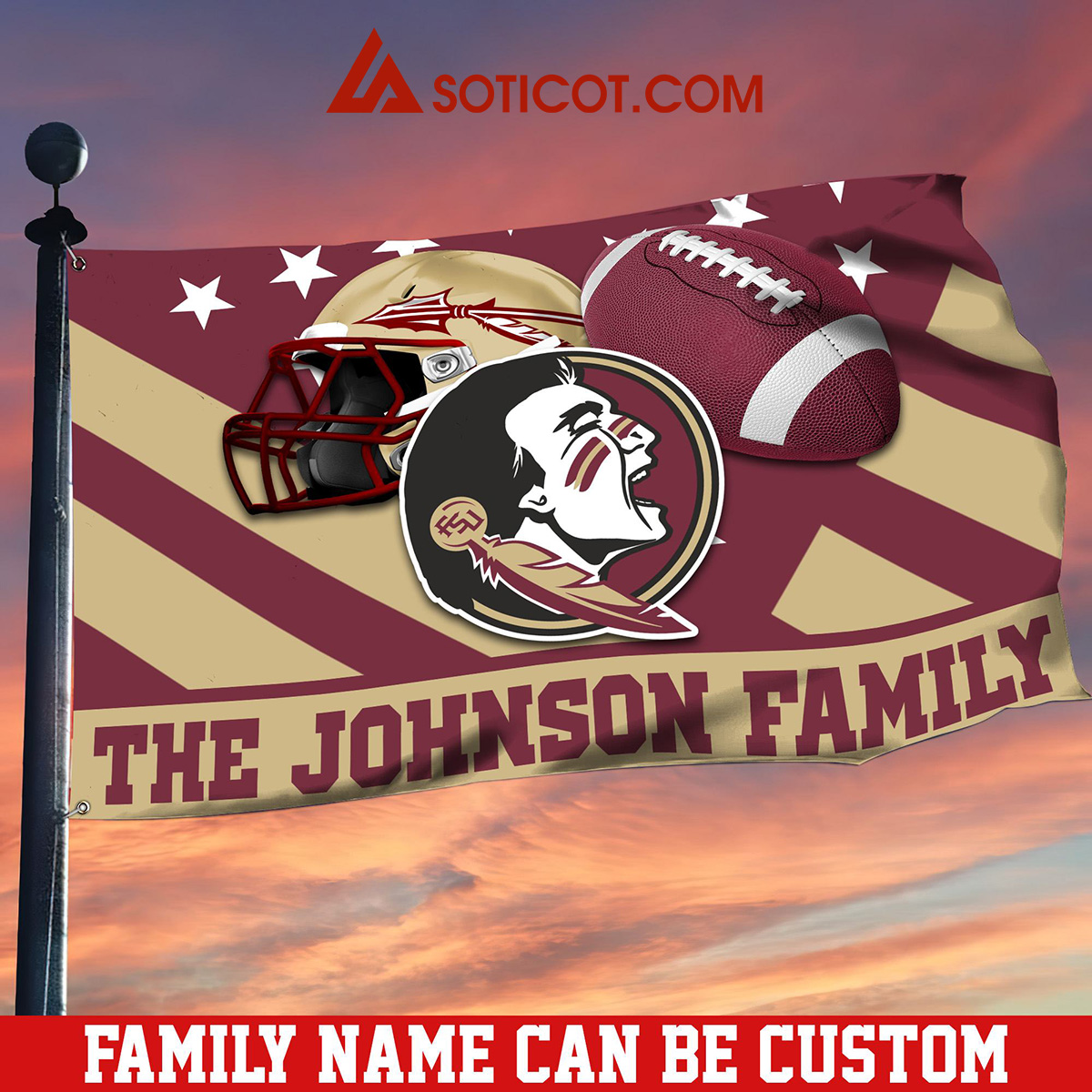 Florida State Seminoles Family Name Personalized House Garden Flags2B1 AnlHO