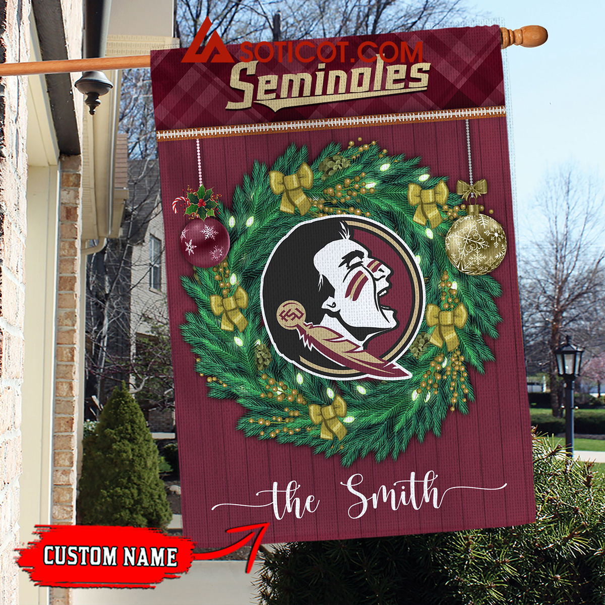 Florida State Seminoles NCAA Football Christmas Personalized House Garden Flag2B1 RNGWz