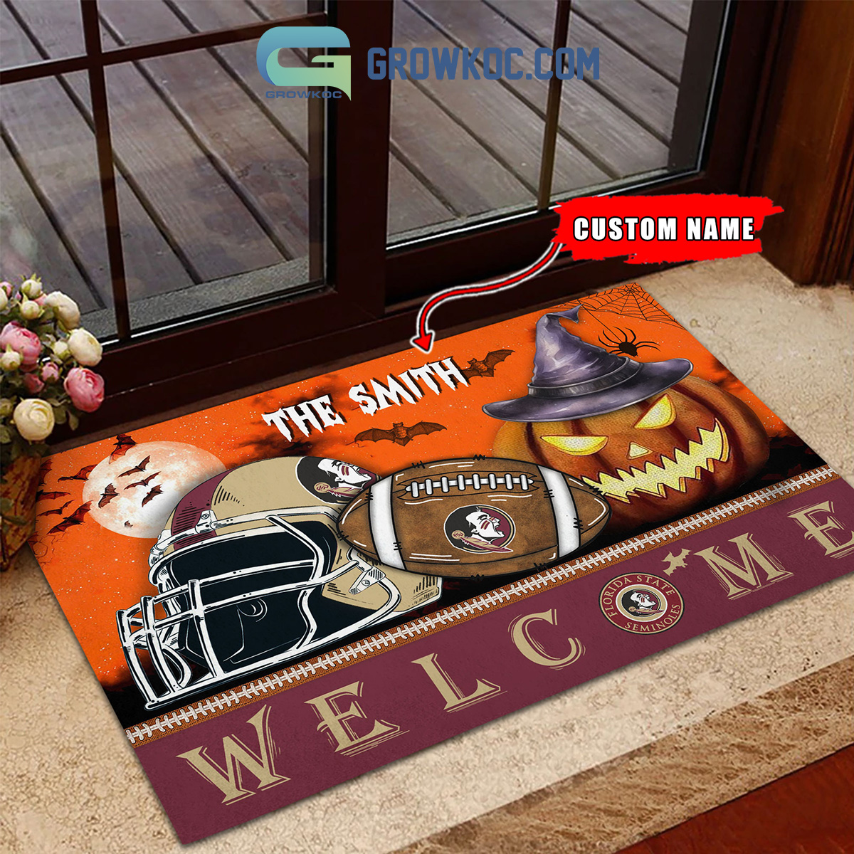 Florida State Seminoles NCAA Football Welcome Halloween Personalized Doormat2B1 dVuiw