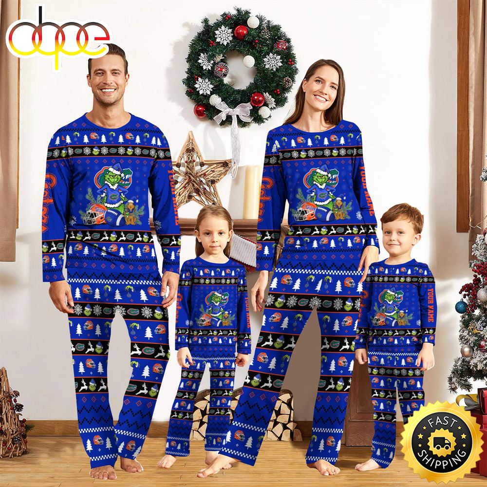 Florida Gators NCAA Custom Name Grinch Christmas And Sport Team Pajama Set rxzjdd