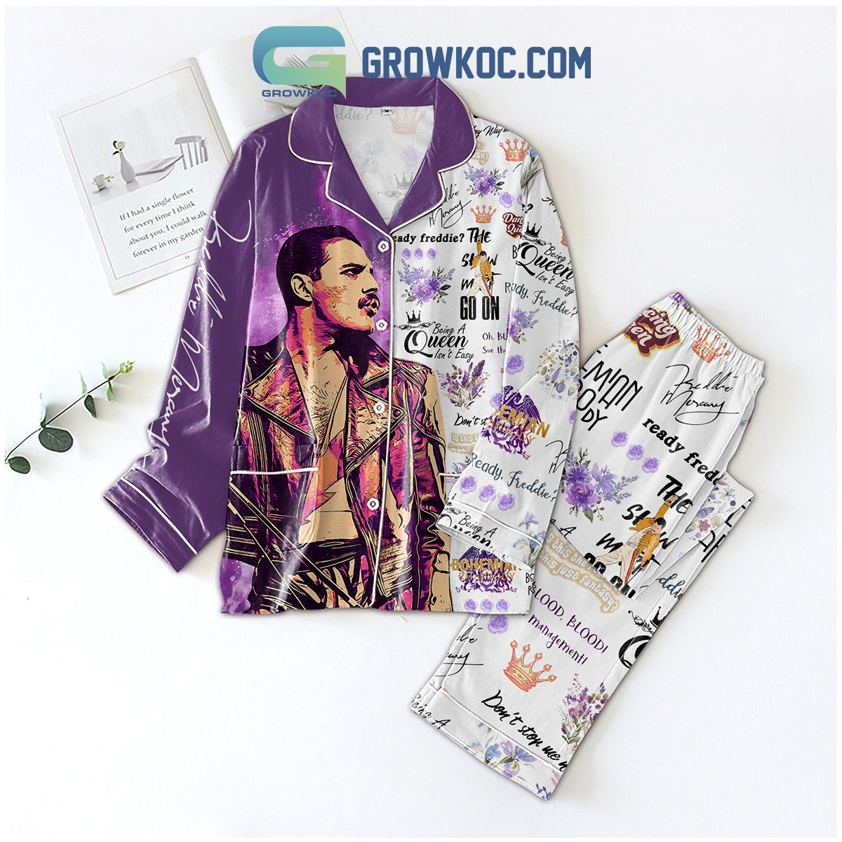 Freddie Mercury Nohemian Rhapsody Pajamas Set2B1 FV8Qg